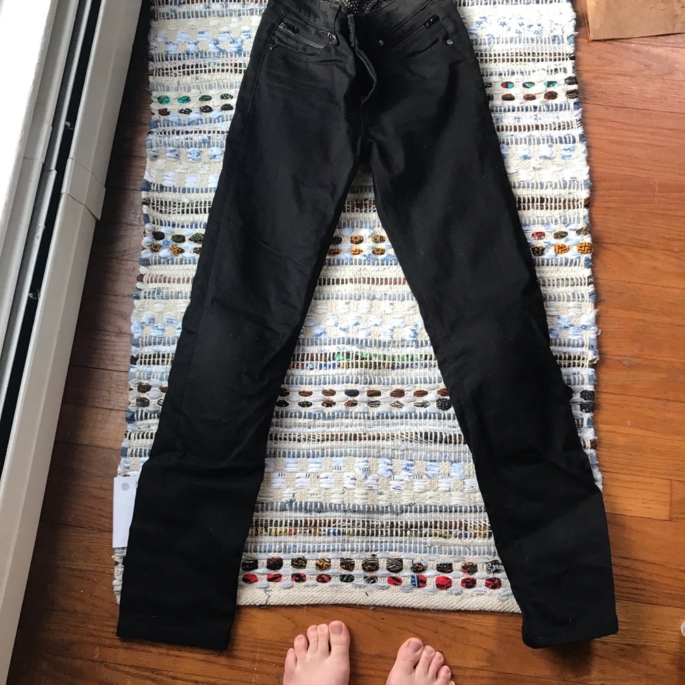 Triumph Women’s motorcycle riding Jeans - Black skinny size 28, 32 inch inseam